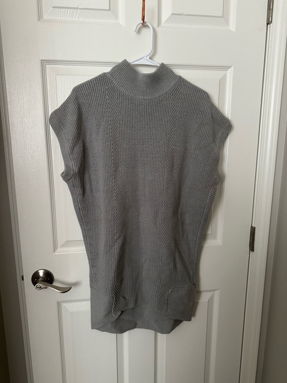 Anthropologie Light Gray Sleeveless Mock Neck Tunic Sweater